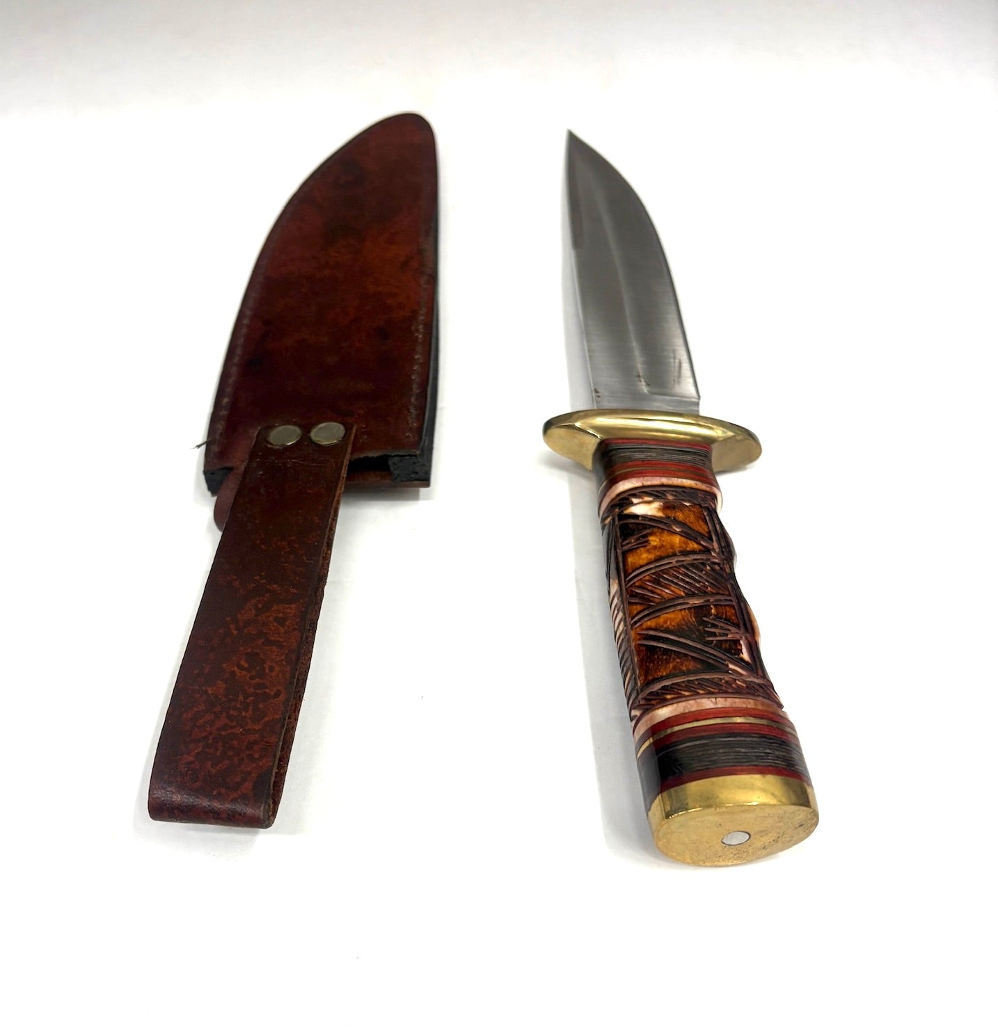 Chipaway Cutlery 12” Hunting Knive with Leather Sheath