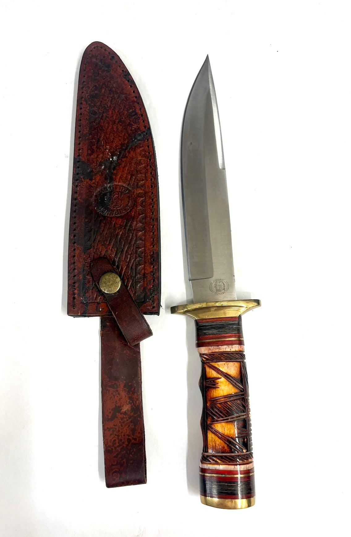 Chipaway Cutlery 12” Hunting Knive with Leather Sheath